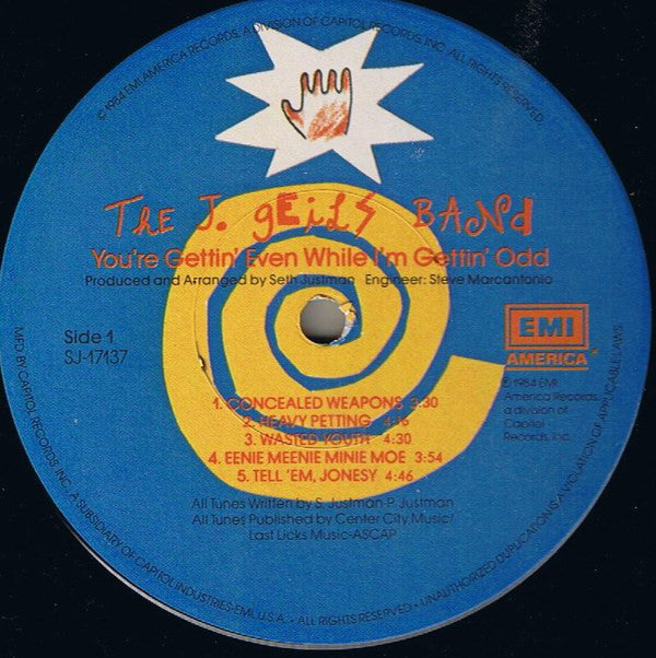 The J. Geils Band : You're Gettin' Even While I'm Gettin' Odd (LP, Album, Jac)