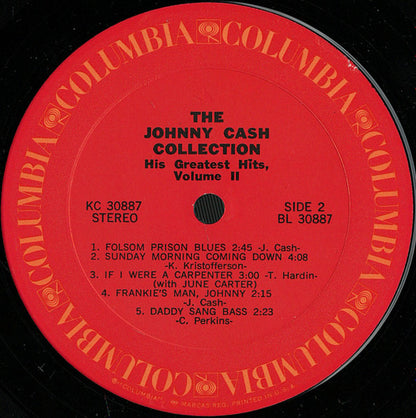 Johnny Cash : The Johnny Cash Collection • His Greatest Hits, Volume II (LP, Comp, Ter)