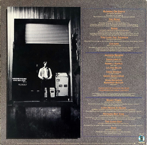 Jackson Browne : Running On Empty (LP, Album, Club, RCA)