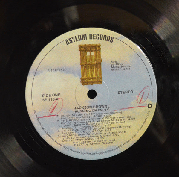 Jackson Browne : Running On Empty (LP, Album, Club, RCA)