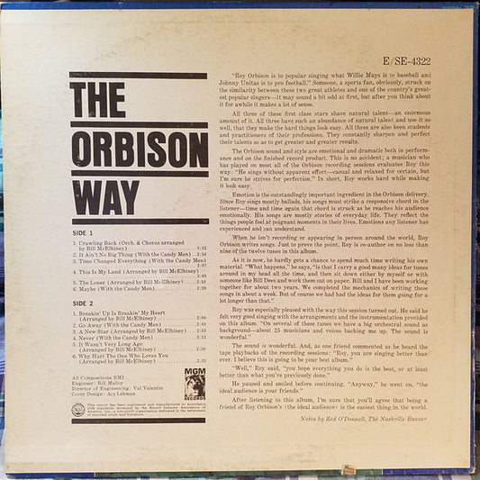 Roy Orbison : The Orbison Way (LP, Album, Mono)