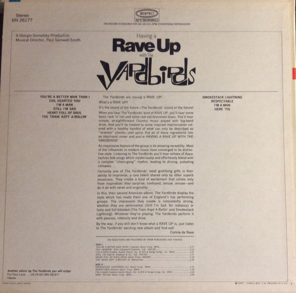 The Yardbirds : Having A Rave Up With The Yardbirds (LP, Album)