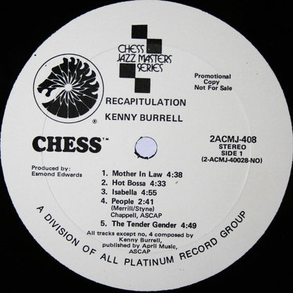 Kenny Burrell : Recapitulation (2xLP, Comp, Promo)