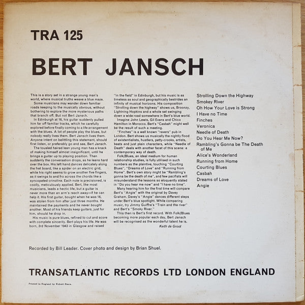 Bert Jansch : Bert Jansch (LP, Album, RE)