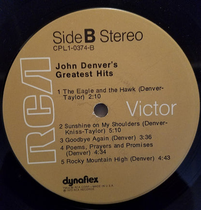John Denver : John Denver's Greatest Hits (LP, Comp, RE, Tan)