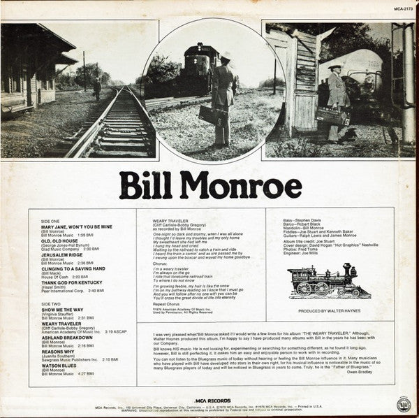 Bill Monroe : The Weary Traveler (LP, Album)