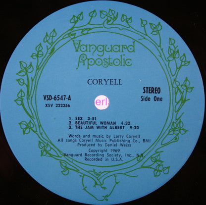 Larry Coryell : Coryell (LP, Album, Pit)