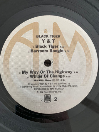 Y & T : Black Tiger (LP, Album, C-M)