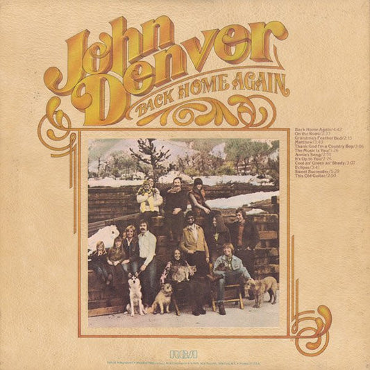 John Denver : Back Home Again (LP, Album, Ind)