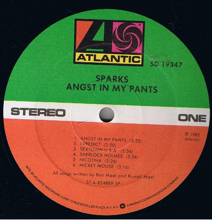 Sparks : Angst In My Pants (LP, Album, Spe)