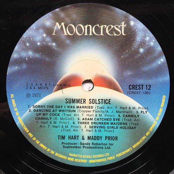 Tim Hart & Maddy Prior : Summer Solstice (LP, Album, RE, Gat)