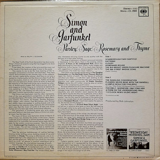 Simon And Garfunkel* : Parsley, Sage, Rosemary And Thyme (LP, Album, RE, Pit)