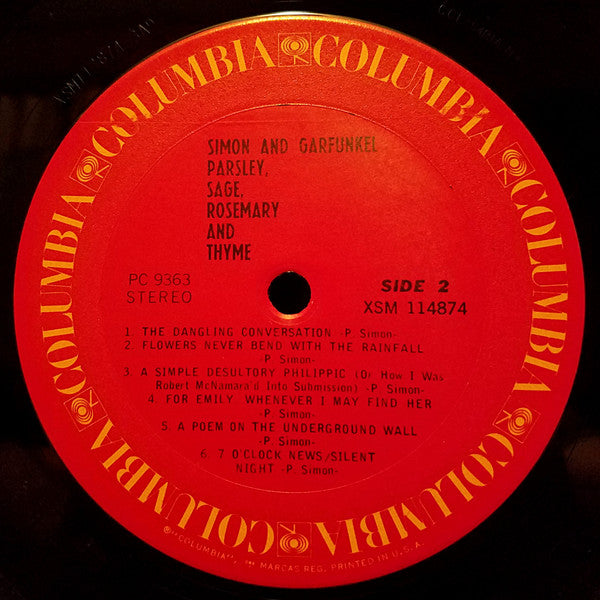 Simon And Garfunkel* : Parsley, Sage, Rosemary And Thyme (LP, Album, RE, Pit)