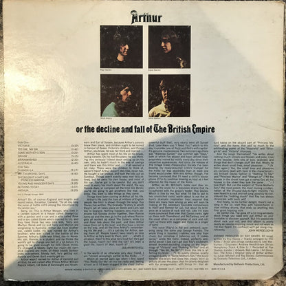 The Kinks : Arthur Or The Decline And Fall Of The British Empire (LP, Album, Ter)