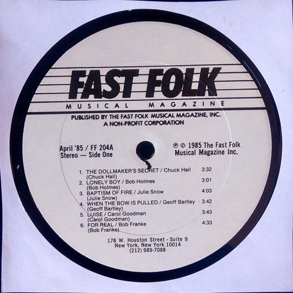 Various : Fast Folk Musical Magazine - The Boston Area (April 1985 - Vol. 2, No. 4)  (LP, Album, W /)