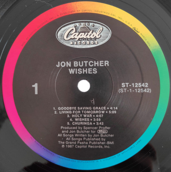 Jon Butcher : Wishes (LP, Album, All)