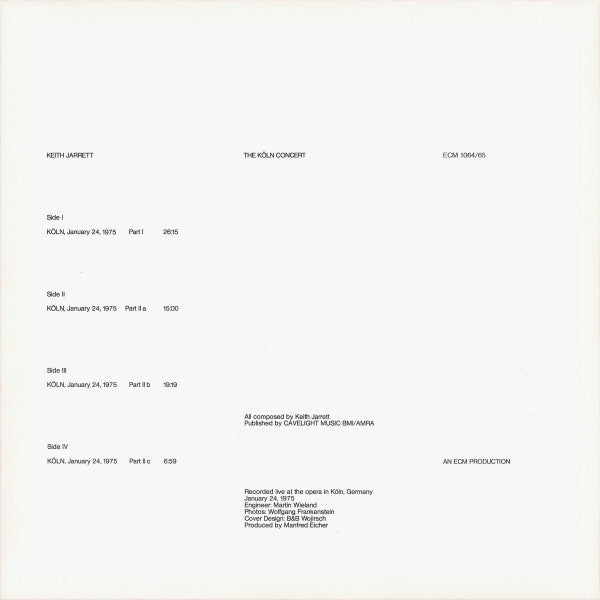 Keith Jarrett : The Köln Concert (2xLP, Album, Pit)