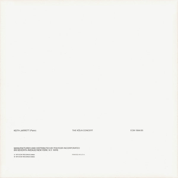 Keith Jarrett : The Köln Concert (2xLP, Album, Pit)