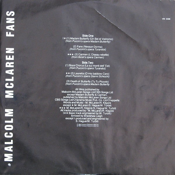 Malcolm McLaren : Fans (LP, Album)
