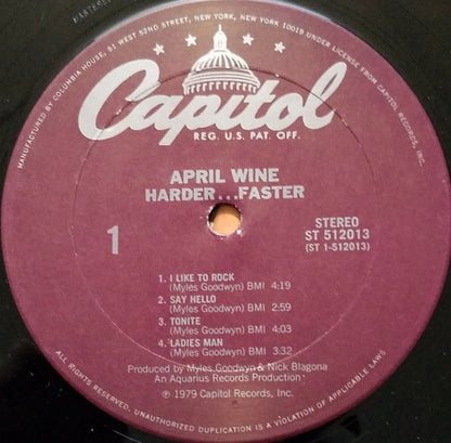 April Wine : Harder.....Faster (LP, Album, Club)
