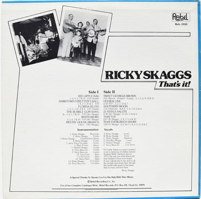 Ricky Skaggs : That's It! (LP, Album, RE)