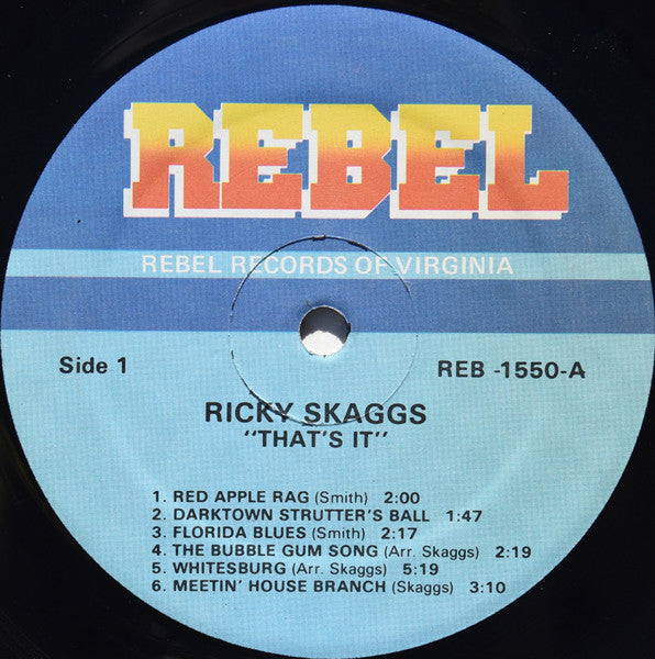 Ricky Skaggs : That's It! (LP, Album, RE)
