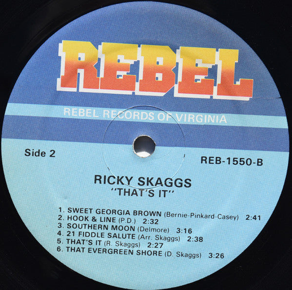 Ricky Skaggs : That's It! (LP, Album, RE)