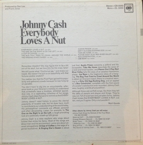 Johnny Cash : Everybody Loves A Nut (LP, Album)
