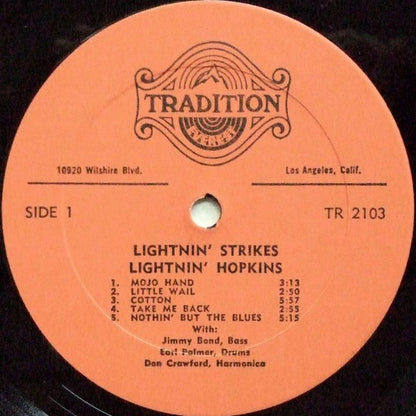 Lightnin' Hopkins : Lightnin' Strikes (LP, Album, RE)