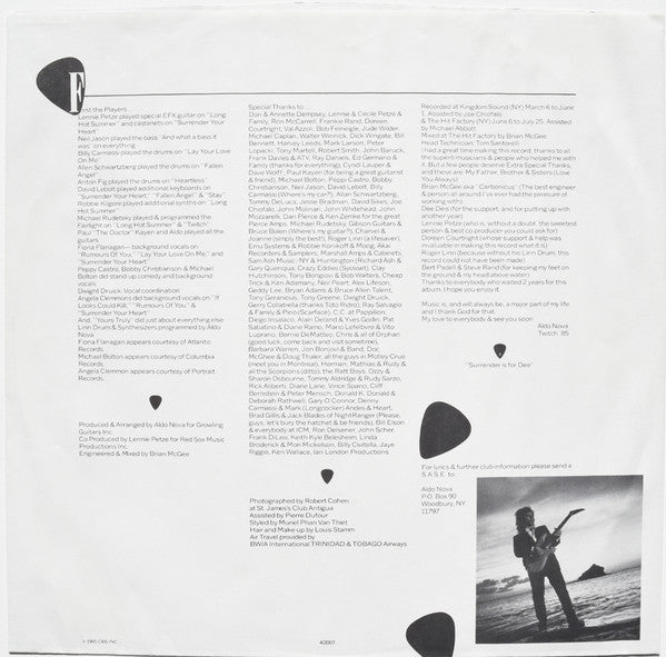 Aldo Nova : Twitch (LP, Album, Pit)