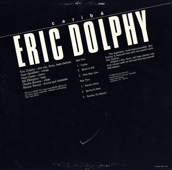 Eric Dolphy With The Latin Jazz Quintet* : Caribé (LP, Album, RE, SXT)