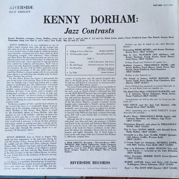 Kenny Dorham : Jazz Contrasts (LP, Album, Mono, RE)