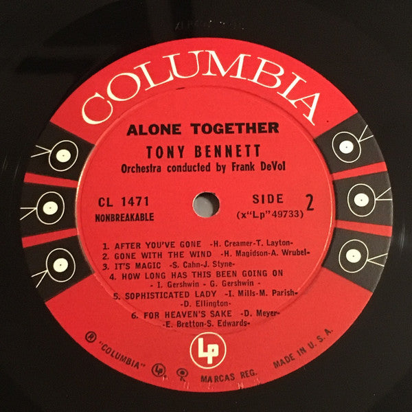 Tony Bennett : Alone Together (LP, Mono)