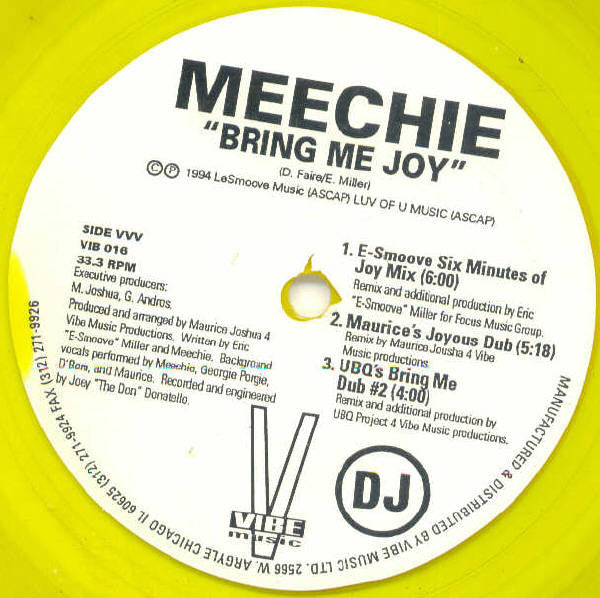 Meechie : Bring Me Joy (2x12", Ltd, Promo, Yel)