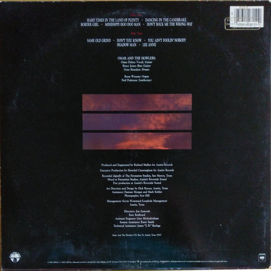 Omar & The Howlers* : Hard Times In The Land Of Plenty (LP, Album, Car)