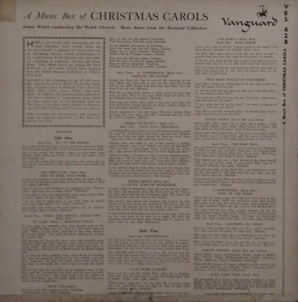 The Welch Chorale*, James Welch* : A Music Box Of Christmas Carols (LP, Album)