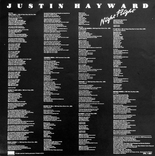 Justin Hayward : Night Flight (LP, Album)