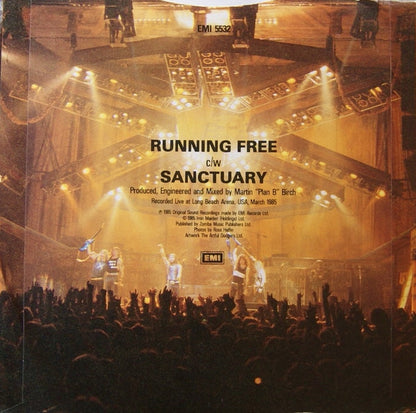 Iron Maiden : Running Free (7", Single, Sil)