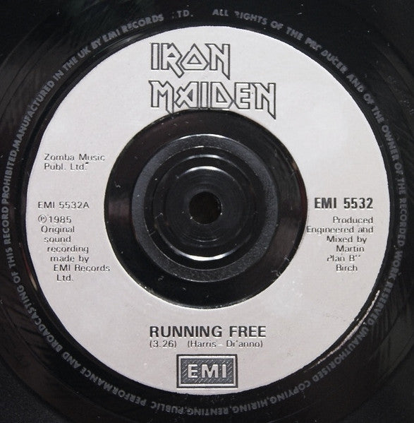 Iron Maiden : Running Free (7", Single, Sil)