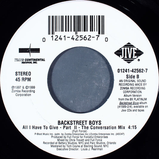 Backstreet Boys : All I Have To Give (7", Single)