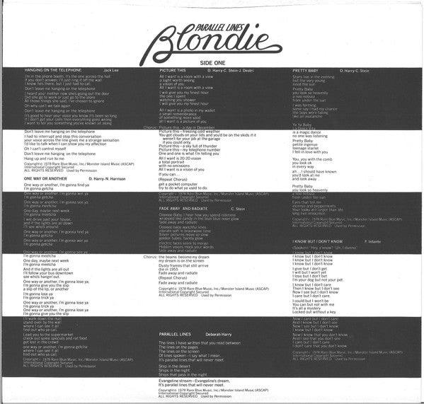 Blondie : Parallel Lines (LP, Album, Pit)