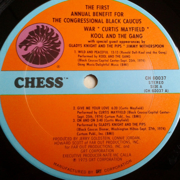 War / Curtis Mayfield / Kool And The Gang* / Gladys Knight And The Pips / Jimmy Witherspoon : The First Annual Benefit Concert For The Congressional Black Caucus (LP, Album)