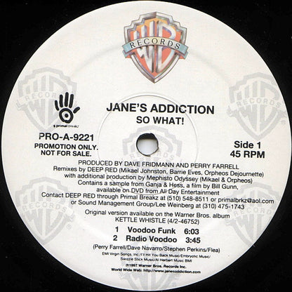 Jane's Addiction : So What! (12", Promo)