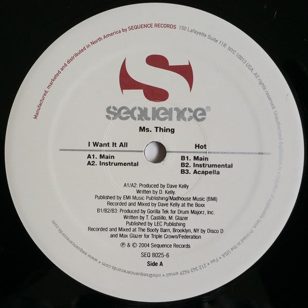 Ms. Thing : I Want It All (12")
