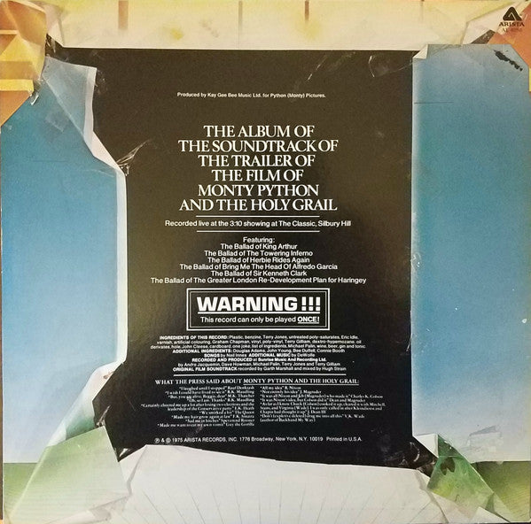 Monty Python : The Album Of The Soundtrack Of The Trailer Of The Film Of Monty Python And The Holy Grail (Executive Version) (LP, Album, Ter)