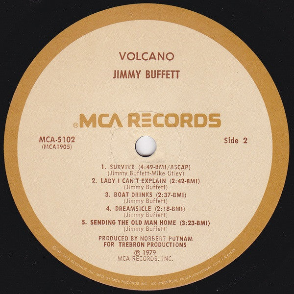 Jimmy Buffett : Volcano (LP, Album, Pin)