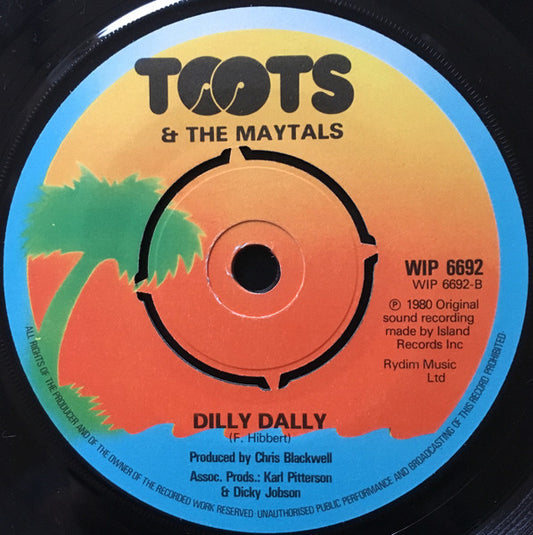 Toots & The Maytals : Papa Dee Mama Dear / Dilly Dally (7", Single)