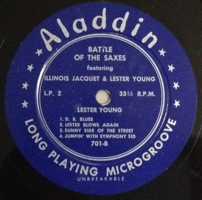 Illinois Jacquet / Lester Young : Battle Of The Saxes (10", Album, Mono)