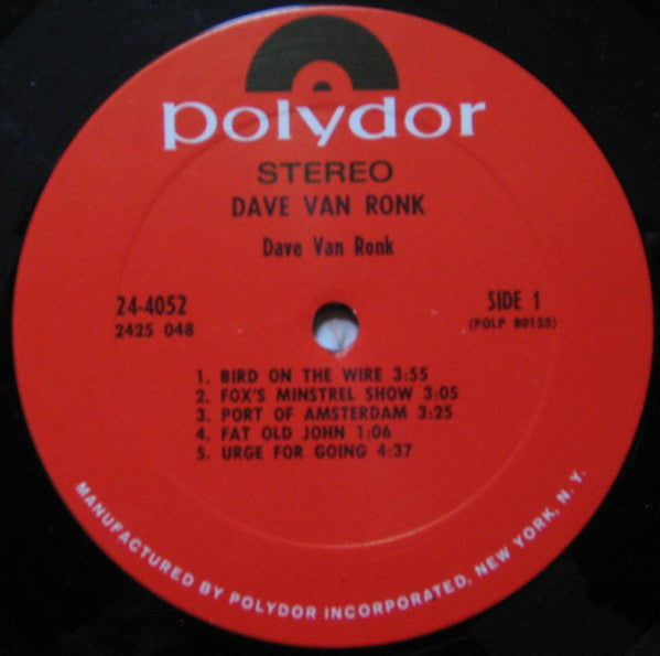 Dave Van Ronk : Van Ronk (LP, Album, Pit)