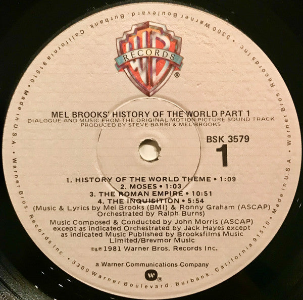Mel Brooks : Mel Brooks' History Of The World Part 1 (Dialogue And Music From The Original Motion Picture Sound Track)  (LP, Album, Win)
